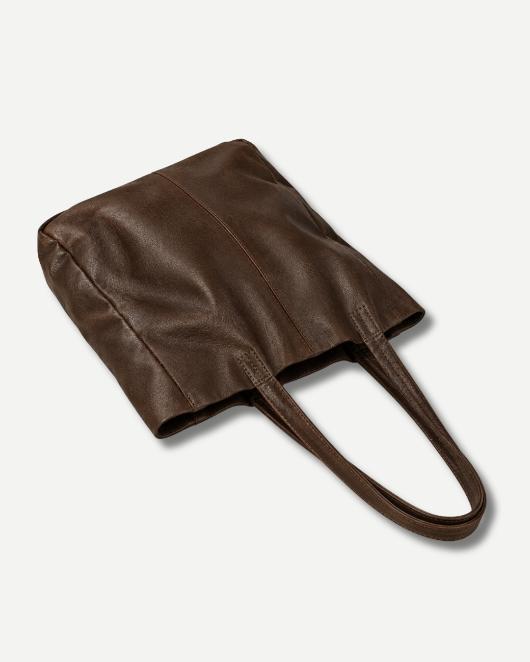 The Signature Leather Tote - Dark brown