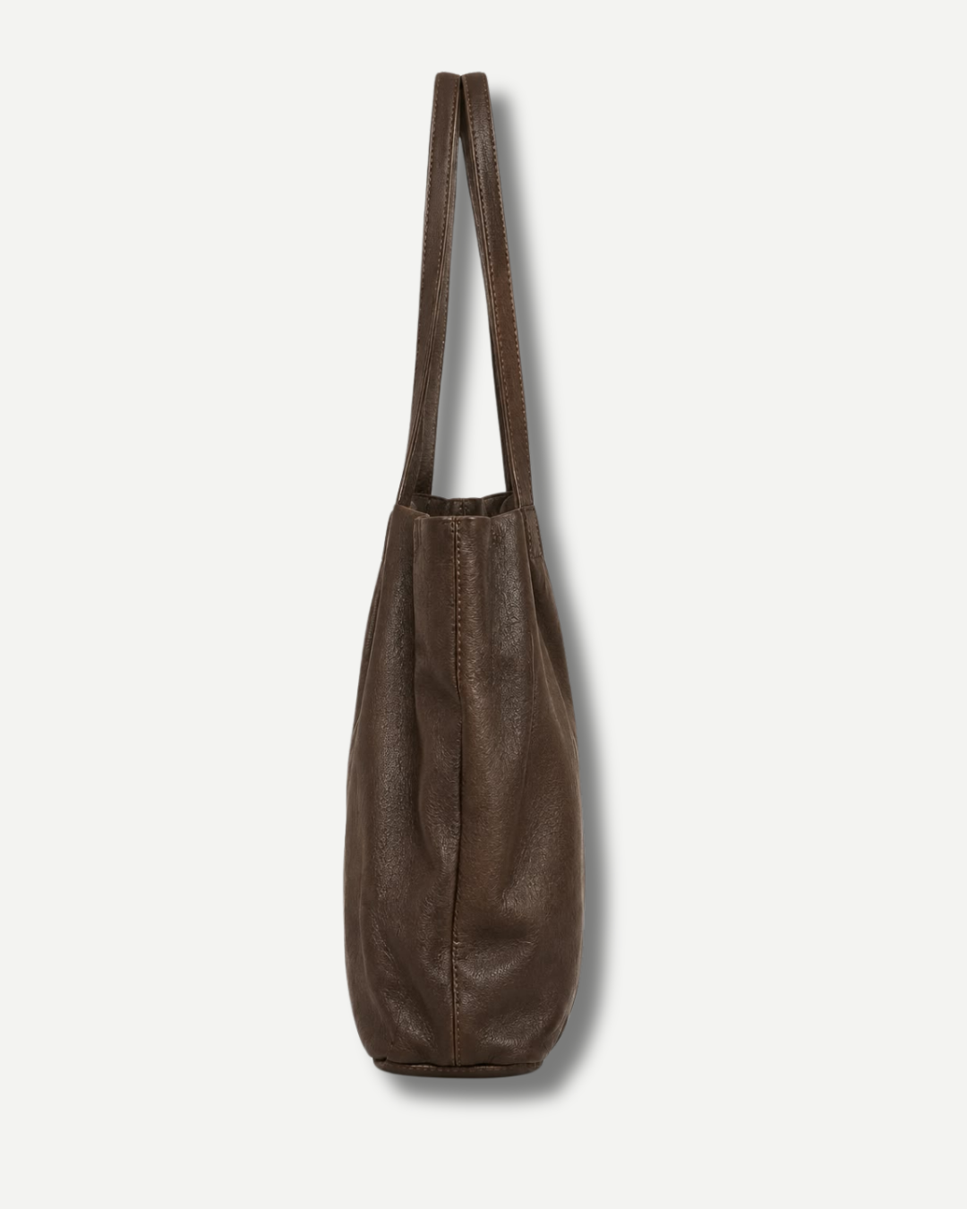 The Signature Leather Tote - Dark brown