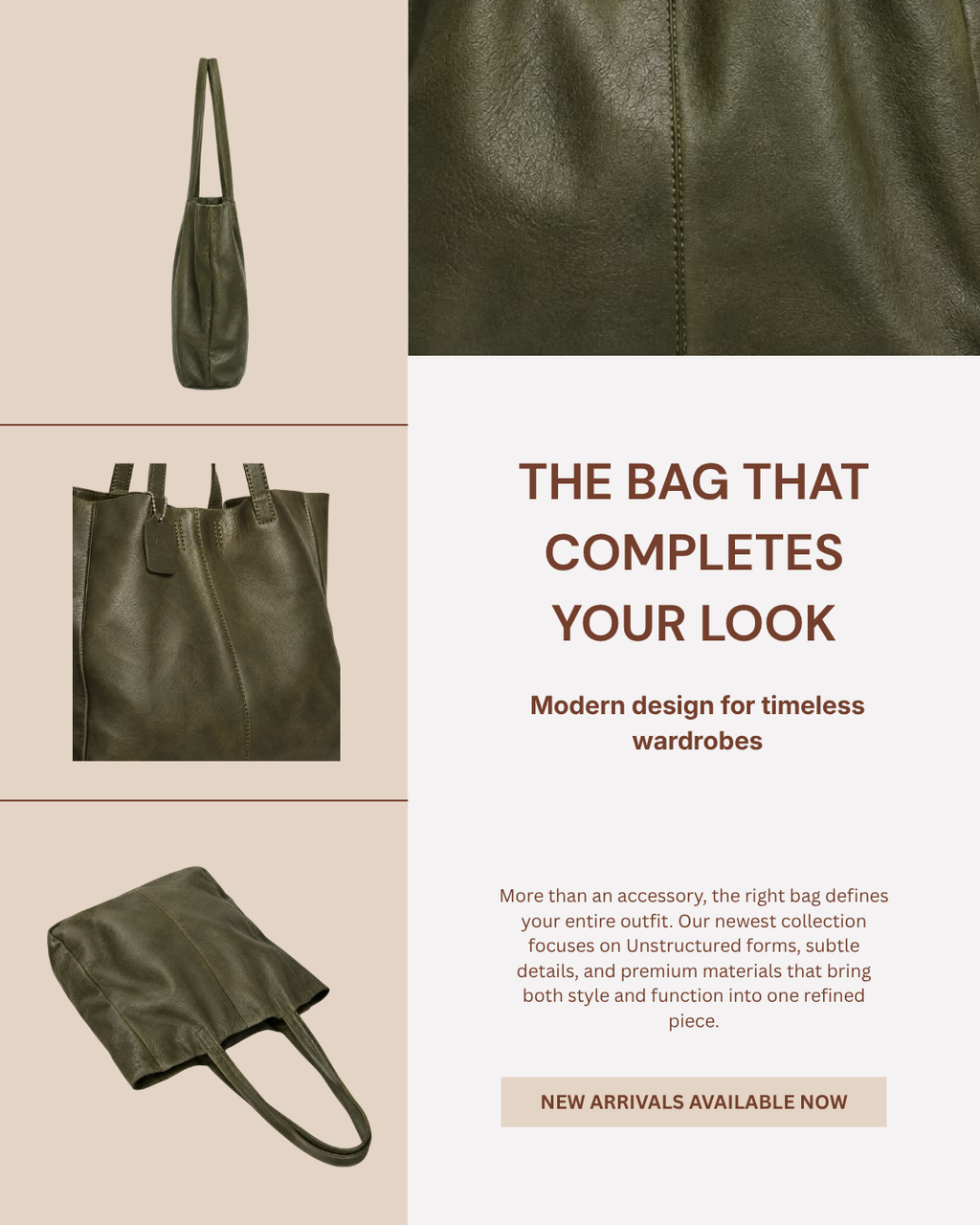 The Signature Leather Tote - Green