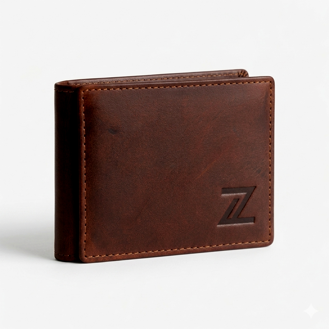 Tan flip wallet
