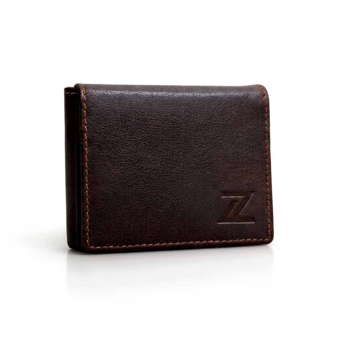 Dark brown flip wallet