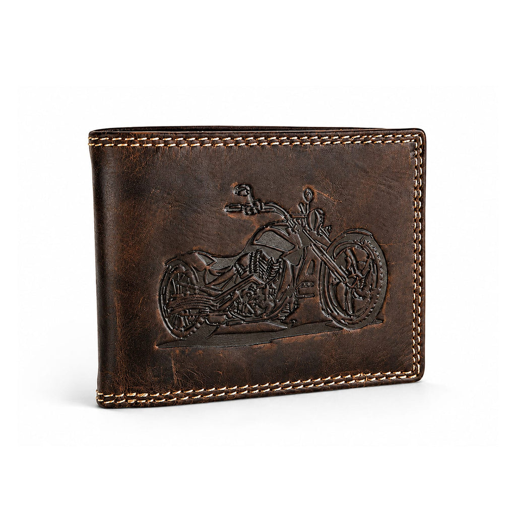 Vintage Bike Leather Wallet