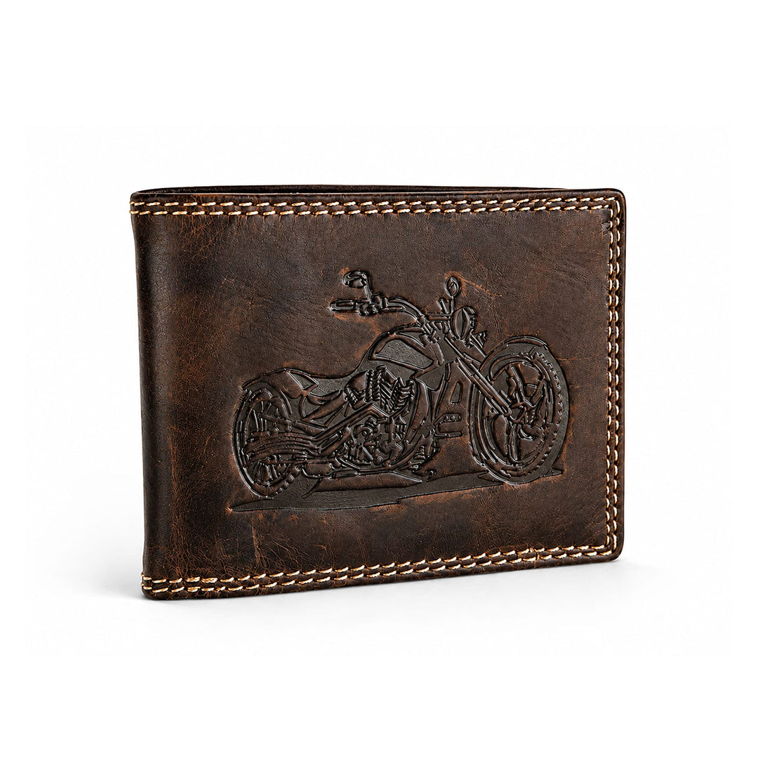 Vintage Bike Leather Wallet
