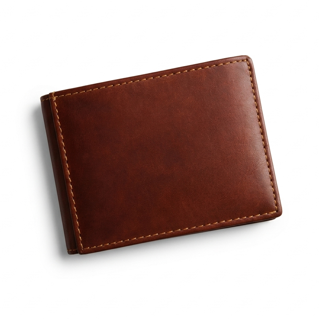 Tan flip wallet