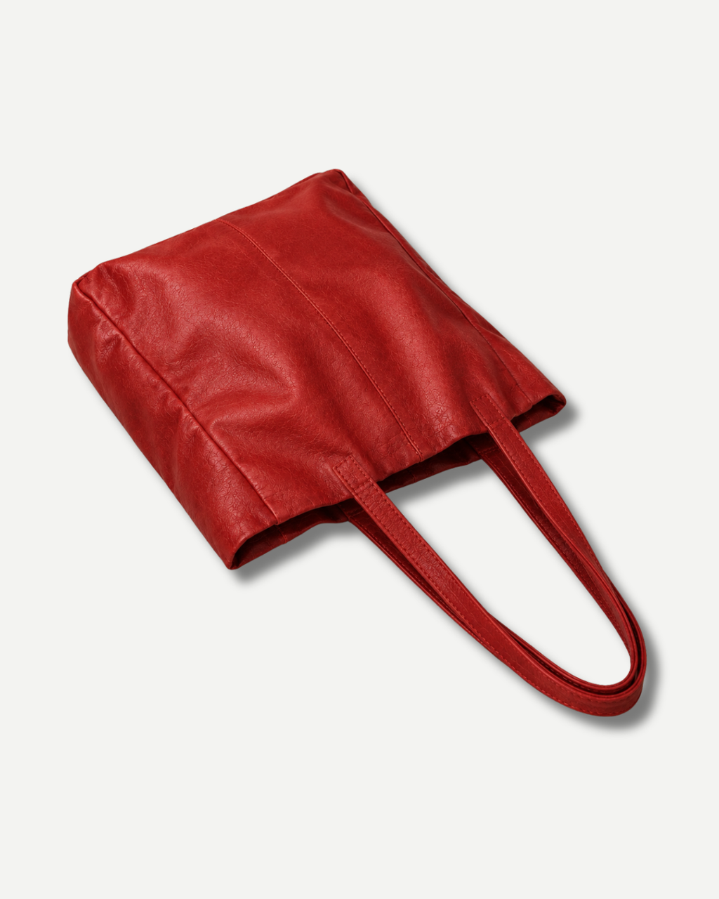 The Signature Leather Tote - Cherry Red