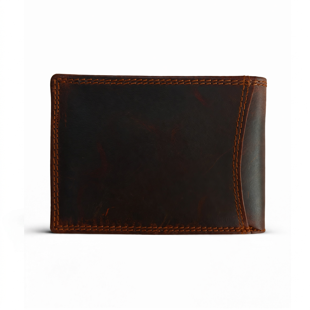 Dark brown flip wallet