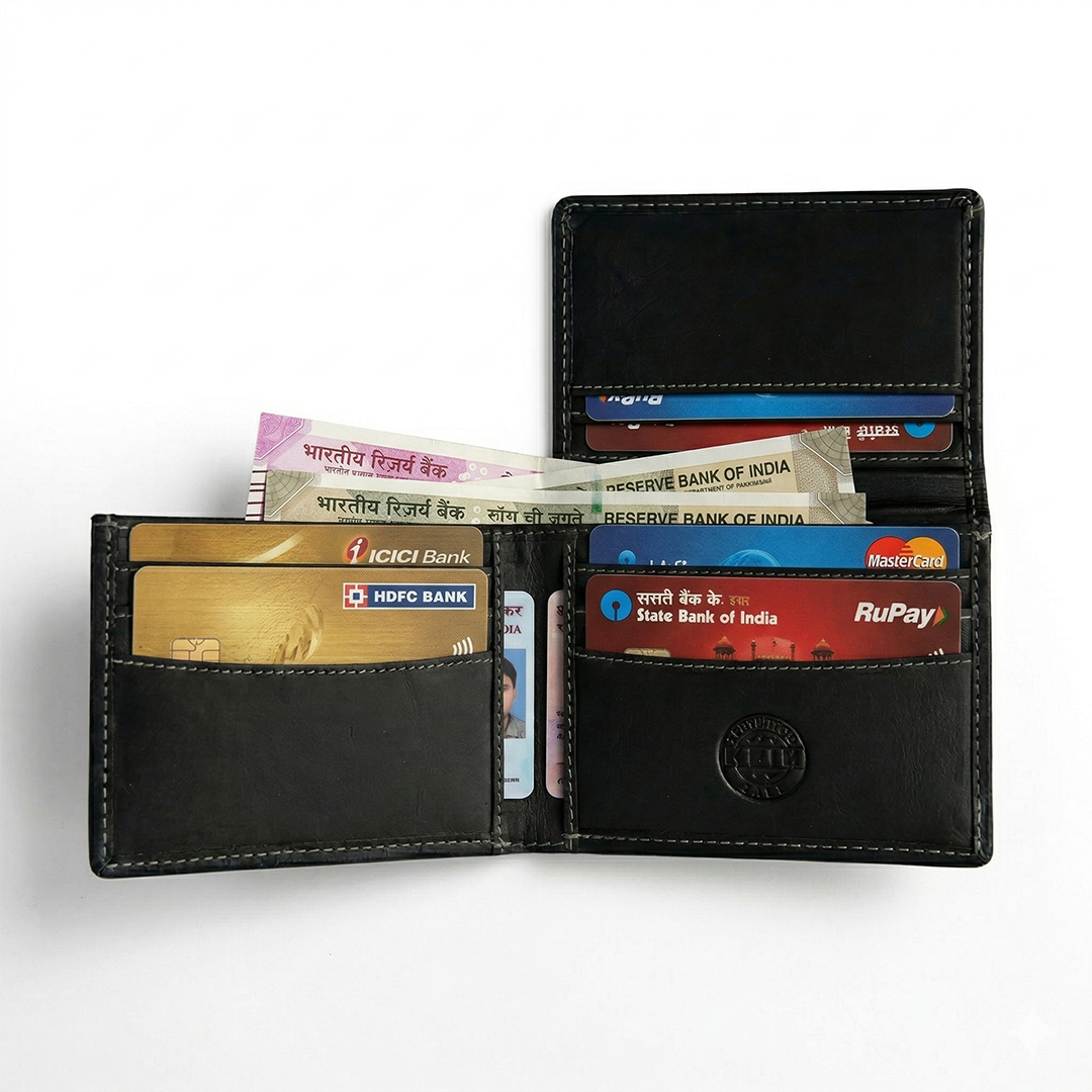 Black flip wallet