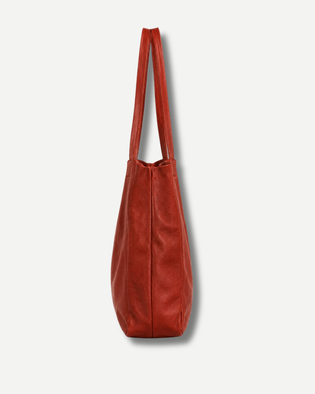 The Signature Leather Tote - Cherry Red