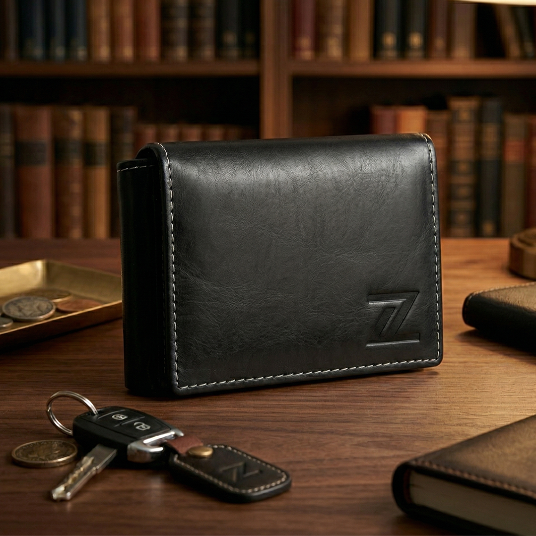 Black flip wallet