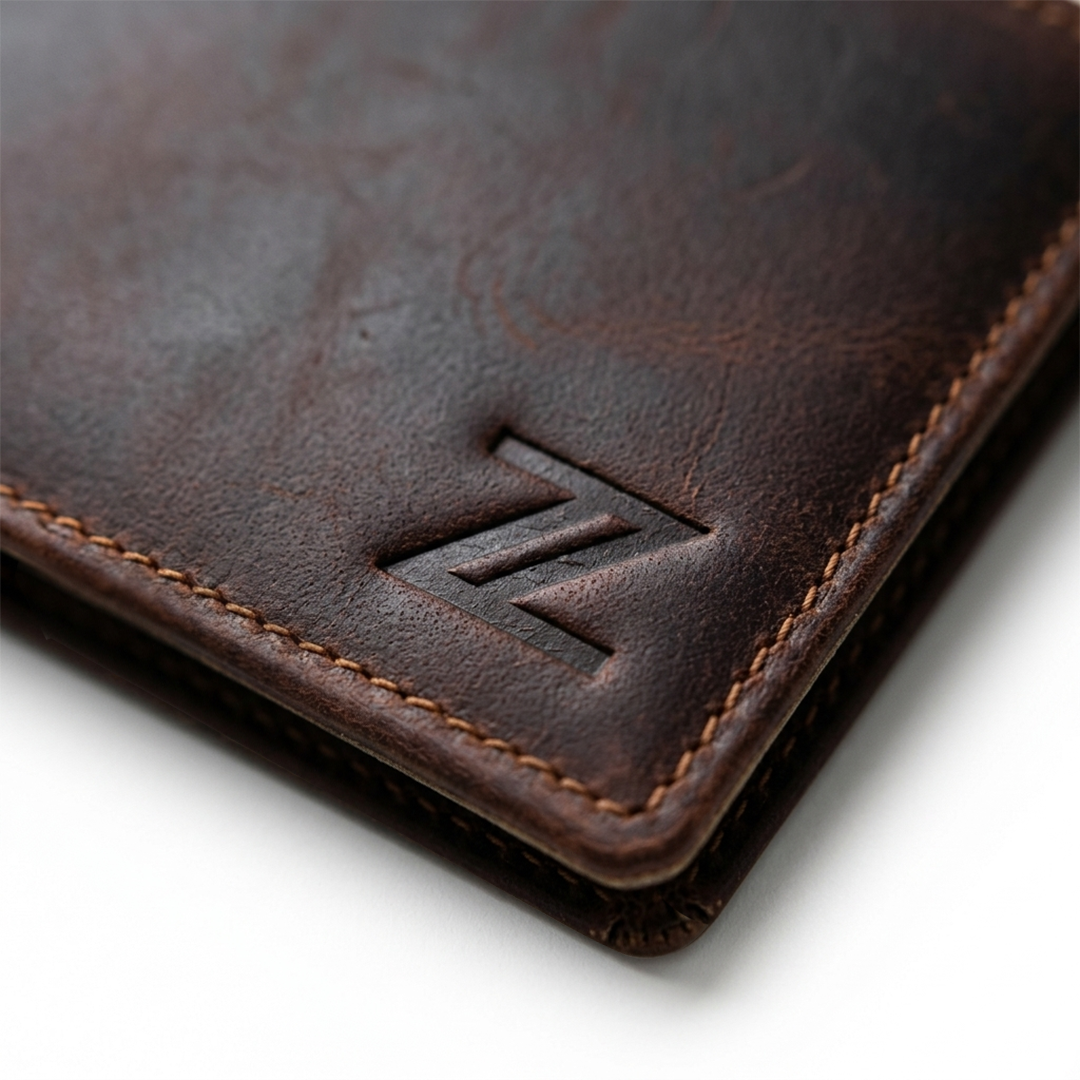 Dark brown flip wallet